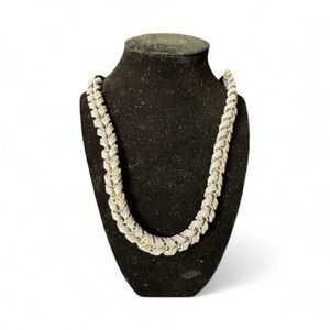 Anthropologie Oversized Cuban link gold with rope detailed Necklace EUC